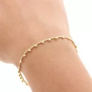 Chaîne maille Rombo avec petites boules 1.8 mm - Doré x1m