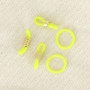 Anneaux en silicone pour attaches lunettes - Jaune x10