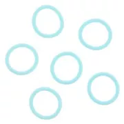 Anneaux en silicone pour attaches lunettes - Bleu Turquoise x10