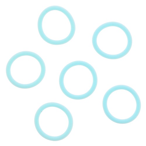 Anneaux en silicone pour attaches lunettes - Bleu Turquoise x10