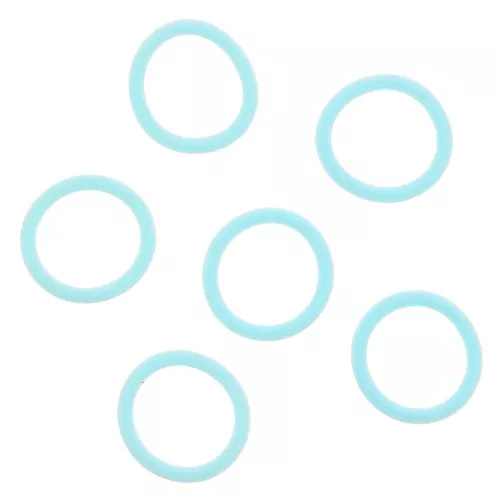 Anneaux en silicone pour attaches lunettes - Bleu Turquoise x10