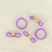 Anneaux en silicone pour attaches lunettes - Violet x10