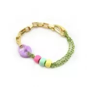 Pendentif cadenas coeur 19x15 mm en acrylique - Saumon x1