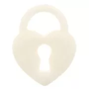 Pendentif cadenas coeur 19x15 mm en acrylique - Beige x1