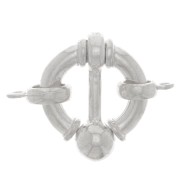 Fermoir rond à clipser avec anneau fermé - style bouée - 17 mm - Argent 925 x1