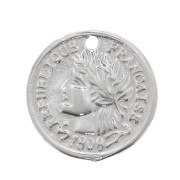 Sequin pièce de monnaie République Française 11 mm - Argent 925 x1|raw }}