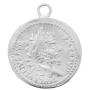 Pendentif pièce de monnaie Romaine 24x20.5 mm - Placage Argent fin x1|raw }}