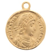 Pendentif pièce de monnaie Romaine 22x19 mm - Doré à l'or fin x1