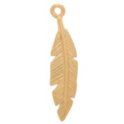 Pendentif plume 24x6 mm - Plaqué Or 3 microns x1|raw }}