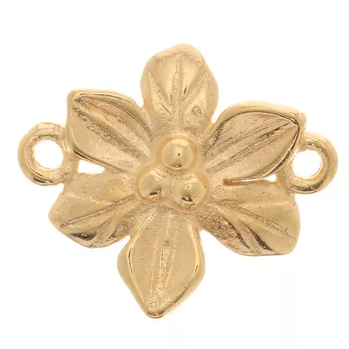 Intercalaire fleur 15x13 mm - Plaqué Or 3 microns x1
