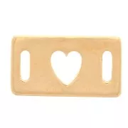 Intercalaire rectangle évidé motif coeur - 16x9 mm - Plaqué Or 3 microns x1