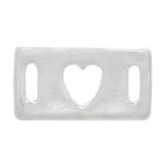 Intercalaire rectangle évidé motif coeur - 16x9 mm - Argent 925 x1