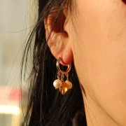 Créoles à décorer 13 mm avec 3 anneaux ouverts en Gold filled (or laminé)  x2