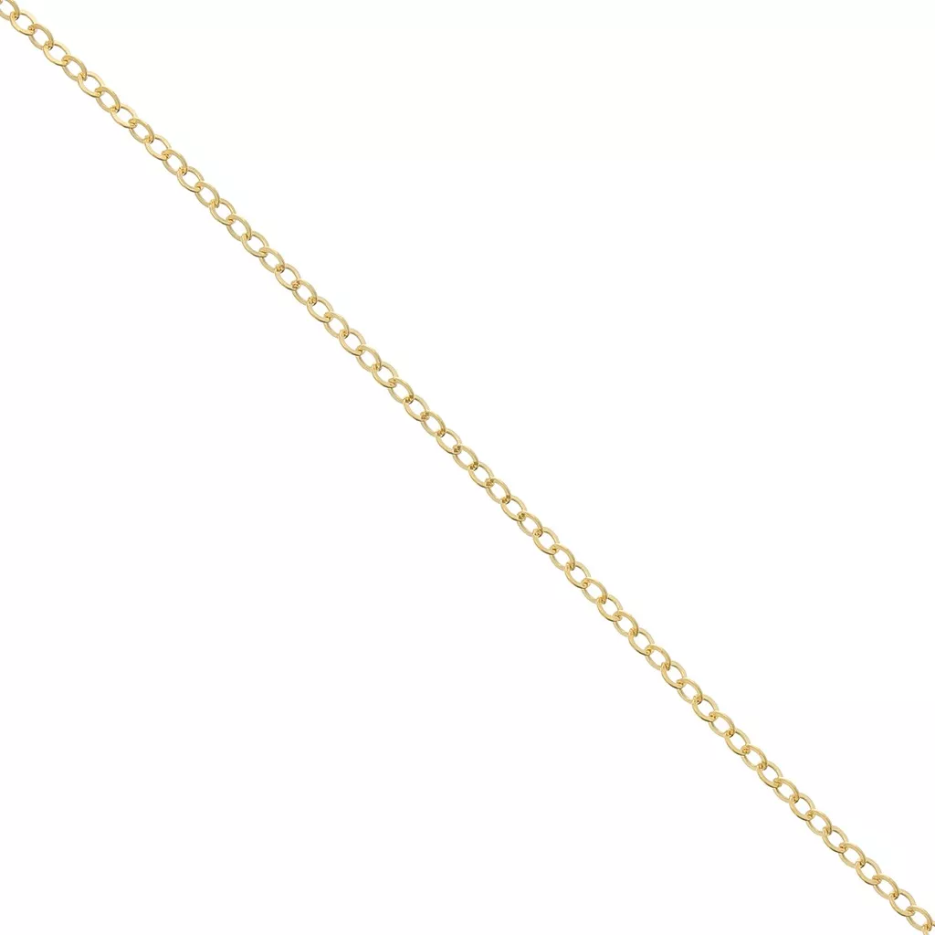 Chaîne Plaque Or Laminé 12K Oria - Maille Forçat, Longueur 56-60 Cm - Occasion Doré