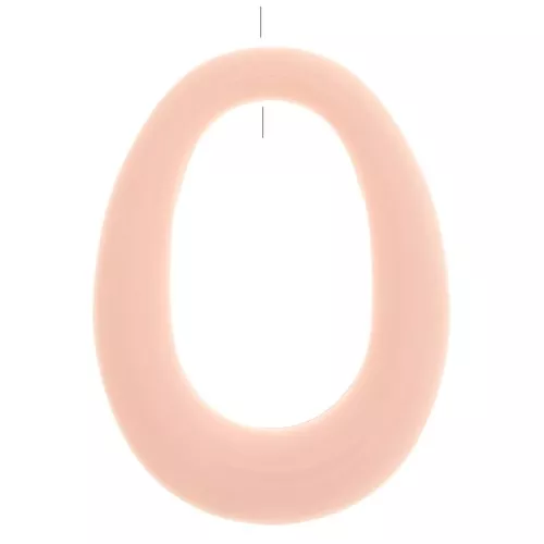 Pendentif ovale évidé en résine opaque 44x33 mm - Rose clair x1