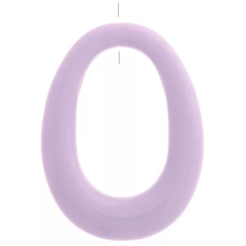 Pendentif ovale évidé en résine opaque 44x33 mm - Lavande x1