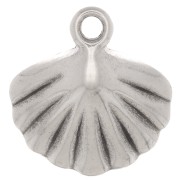 Pendentif coquillage 16x14.5 mm - Placage argent fin vieilli x1|raw }}