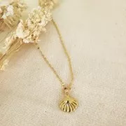 Pendentif coquillage 16x14.5 mm - Placage argent fin vieilli x1