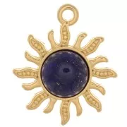 Pendentif soleil 21x18 mm pour cabochon 8 mm - Doré à l'or fin x1