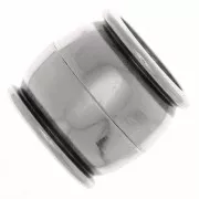 Fermoir aimanté 15x14 mm pour cordon 10 mm - Placage argent fin vieilli x1