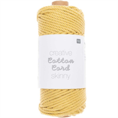 Bobine de corde en coton pour macramé 3mm -Creative Cotton Cord Skinny Jaune x 55m