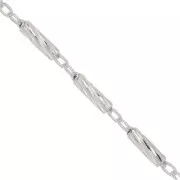 Chaîne maille Forçat alternée Fantaisie 1.25 mm en Argent 925 x50cm