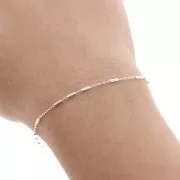 Chaîne maille Forçat alternée Fantaisie 1.25 mm en Argent 925 x50cm