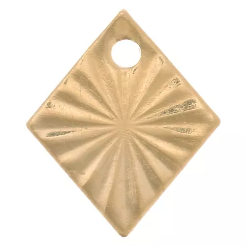 Sequin losange travaillé 10x8 mm - Gold filled (or laminé) x1