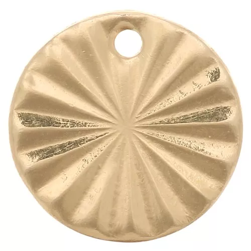 Sequin rond travaillé 10 mm - Gold filled (or laminé) x1