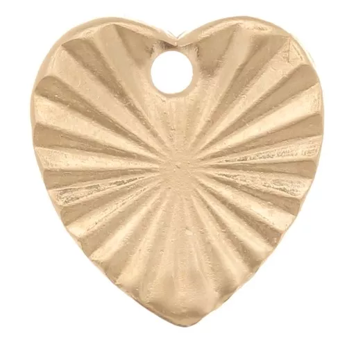 Sequin coeur travaillé 9x8.5 mm - Gold filled (or laminé) x1