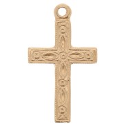 Pendentif croix travaillée 17x10 mm - Gold filled (or laminé)  x1|raw }}