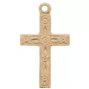 Pendentif croix travaillée 17x10 mm - Gold filled (or laminé)  x1