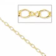 Chaîne maille Fantaisie alternée 2,8 mm Doré à l'or fin x1m