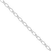 Chaîne maille fantaisie alternée 2,8 mm Placage argent fin x1m