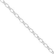 Chaîne maille fantaisie alternée 2,8 mm Placage argent fin x1m