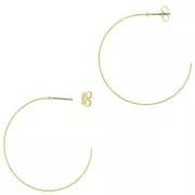 Créoles fines à décorer 40 mm - Acier inoxydable Doré x2