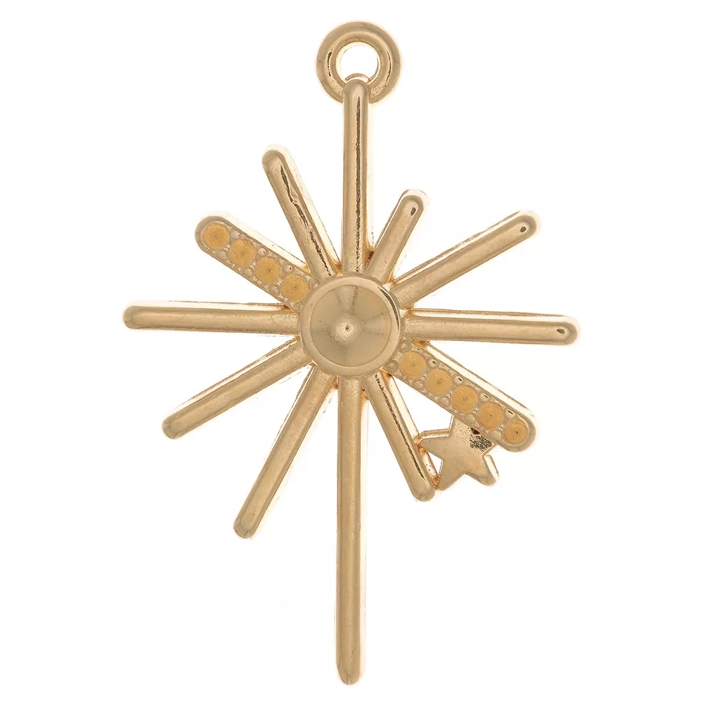 Pendentif étoile plaqué or 24 carats, breloque céleste, boucle d'oreille étoile, breloque étoile moderne pour boucles d'oreilles, fabrication de bijoux DIY, LZ-888-4 - France