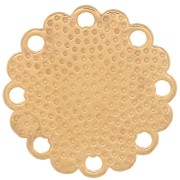 Intercalaire fleur travaillé multi-trous 19 mm - Doré à l'or fin x1