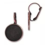 Dormeuses porte-cabochon 18 mm cuivré vieilli x2