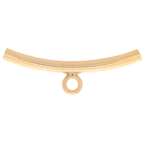 Tube avec attache 20x6 mm pour cordon 1.5 mm - Gold filled (or laminé)  x1
