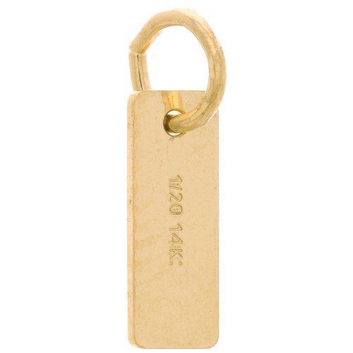 Mini breloque rectangle 8x3 mm - anneau ouvert - Gold filled (or laminé) x1