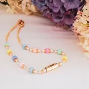 Perles gros trous - Pony beads - 9x6 mm Moutarde x50