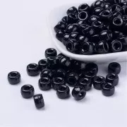 Perles gros trous - Pony beads - 9x6 mm Noir x50