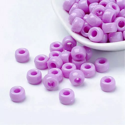 Perles gros trous - Pony beads - 9x6 mm Violet x50