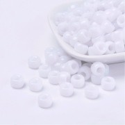 Perles gros trous - Pony beads - 9x6 mm Blanc x50|raw }}