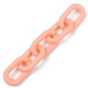 Maillons ovales en acrylique 27X16 mm - Opaque Corail Mat x10|raw }}