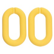 Maillons ovales en acrylique 27x16.5 mm - Opaque Jaune Mat x10