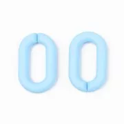 Maillons ovales en acrylique 27X16 mm - Opaque bleu ciel Mat x10