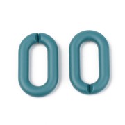Maillons ovales en acrylique 27X16 mm - Opaque Vert Canard Mat x10