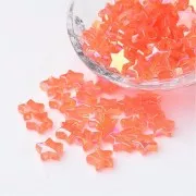 Perles étoiles irisées - 11 mm Orange AB x50